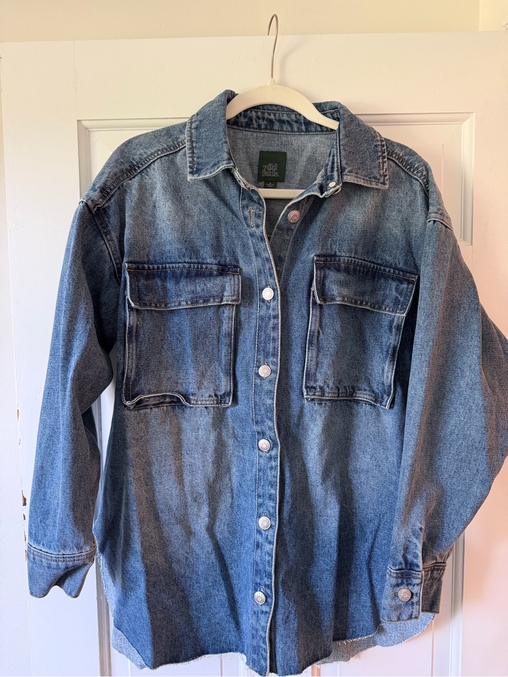 wild fable Blue Oversized Denim Shirt Jacket
